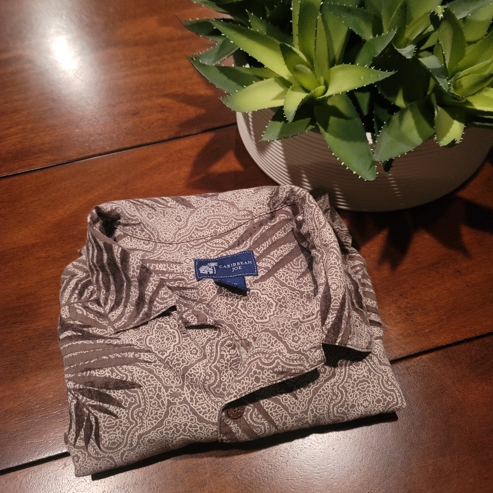 Caribbean Joe Men's Hawaiian Aloha Button Down Shirt